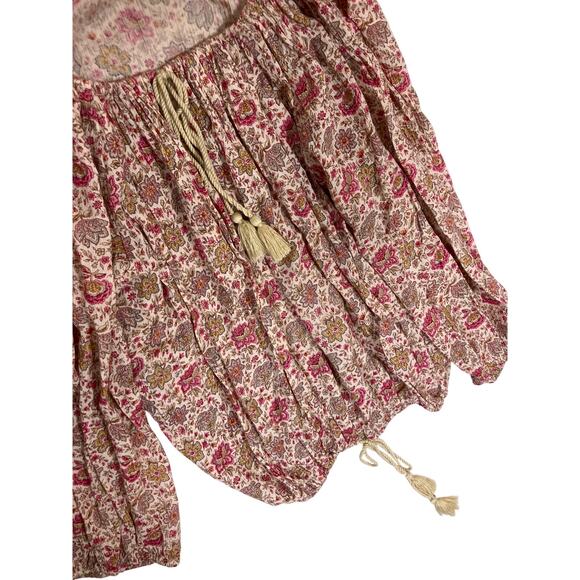Denim & Supply Ralph Lauren Floral Boho Blouse Women’s Small | Tassel Detail Top - Picture 3 of 5